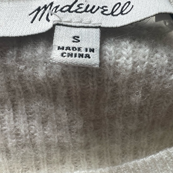 Madewell Ivory Knit Sweater Side Splits High/Low Women's Size Small - Picture 5 of 13
